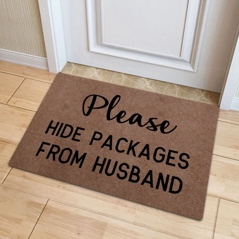 Buy Funny Front Door Mat Polyester Please Hide