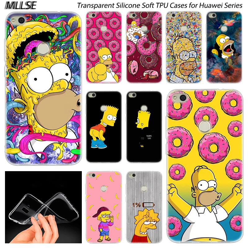 

Hot Simpsons Soft Silicone Case for Huawei NOVA 3 3i 4 Honor 7A Pro 7S 6X 7X 8X 8 9 10 Lite Play View 20 Fashion Cover