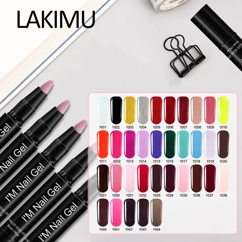 

LAKIMU New 5ml 1Pcs Uv Nail Gel Polish DIY Gel Nail Art Pen Set 3D Nail Art Painting Polish Permanent UV Gel Acrylic Tips