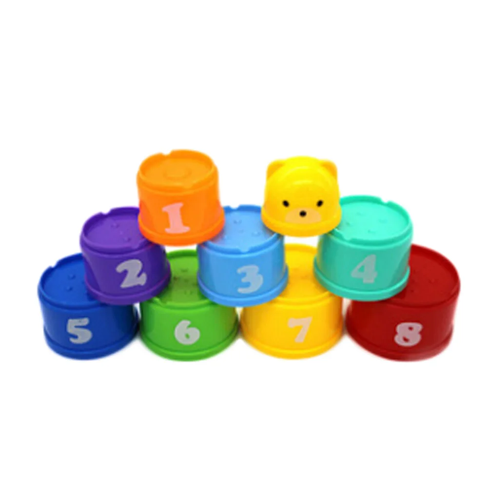 1 set Kid Play Educational Letters Piles Folding Cups Stacking Bathing Cute Birthday Gift