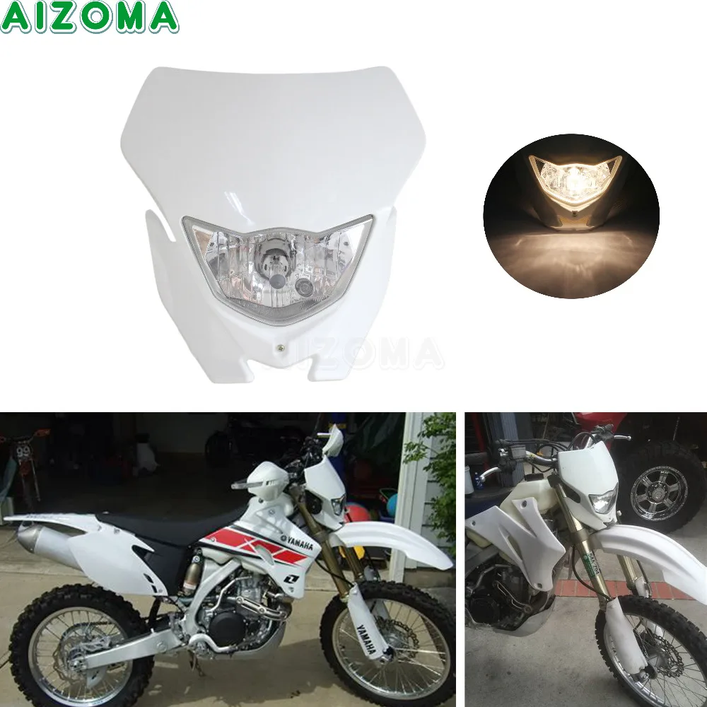 

H4 35w Dirt Bike Motorcycles Hi/Lo Beam Headlight Fairing Universal Headlamp Mask For Kawasaki Suzuki Honda Yamaha WR 250/450