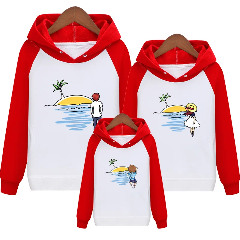 2019 Family Matching Outfits Cotton Hoodies Mom Dad Daughter Son Sweatshirt Autumn Family Clothes Mother Father Kids Hoodies (8)