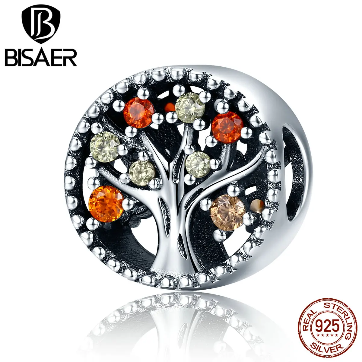 925 пробы Серебряное семейное древо любви, Осенние шармы подходят к оригинальному пану браслеты и браслеты ювелирные изделия HSC219