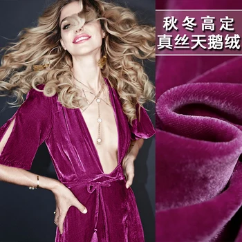 

Silk Velvet Fabrics Thick Red Color In Autumn Senior Cloth/100*140cm