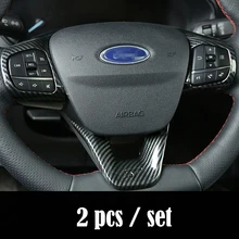 Per Ford Fiesta 2017 2018 Accessori ABS In fibra di Carbonio Chrome ST LOGO Auto volante trim pulsante di controllo della copertura della pagina styling