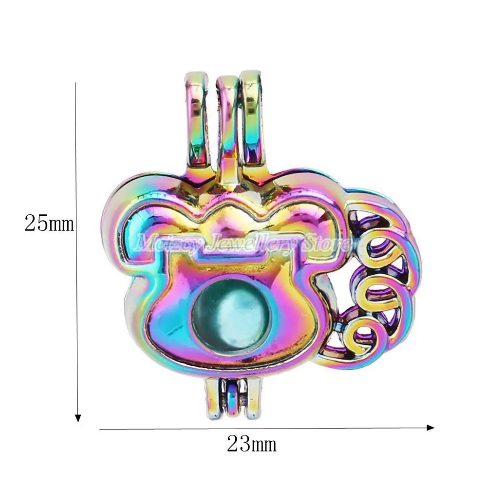 1 шт. Радужный цвет Дракон лента лапа Единорог карета оболочки жемчужная клетка кулон эфирное масло диффузор медальон для устриц жемчуг