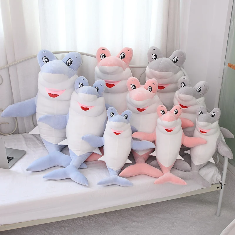 

Hot 60/90cm Giant Shark Plush Shark Whale Stuffed Fish Ocean Animals Kawaii Doll Toys For Children Kids Cartoon Toy Baby's Gift