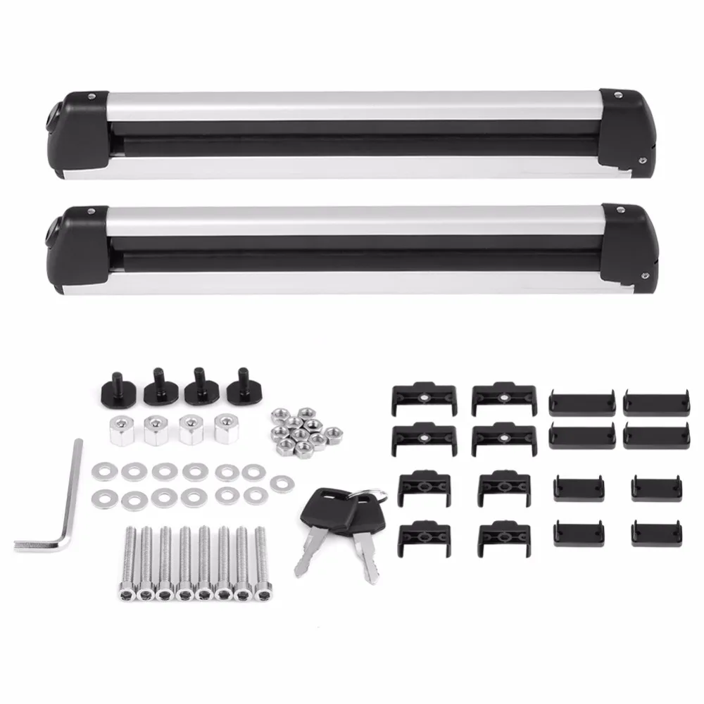 

Lockable Ski Roof Rack Carrier Snowboard Top Holder Can Transport 2 Skis and 4 Snowboards