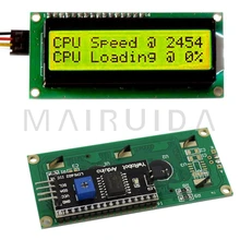 LCD1602+I2C LCD 1602 module yellow-green screen IIC/I2C for arduino LCD1602 Adapter plate