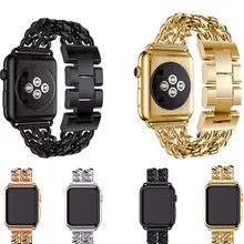 AIGRETTES style De Mode En Métal Bracelet En Acier Inoxydable Lien Bracelet bracelet Pour Apple bande de Montre 42mm 38mm pour iWatch série 1 2