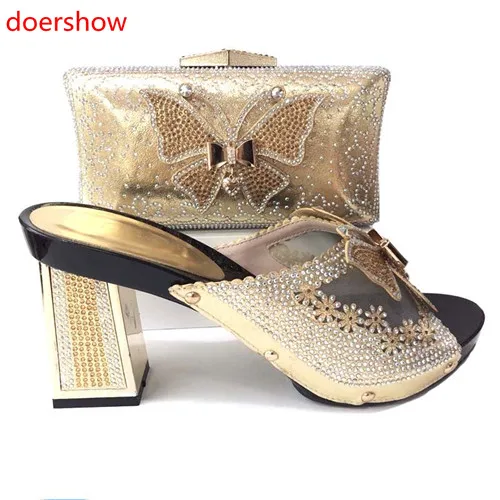 

doershow nice shoes and bag set Italian shoe with matching bag best selling matching shoe and bag Italy shoe and bags PYY1-22