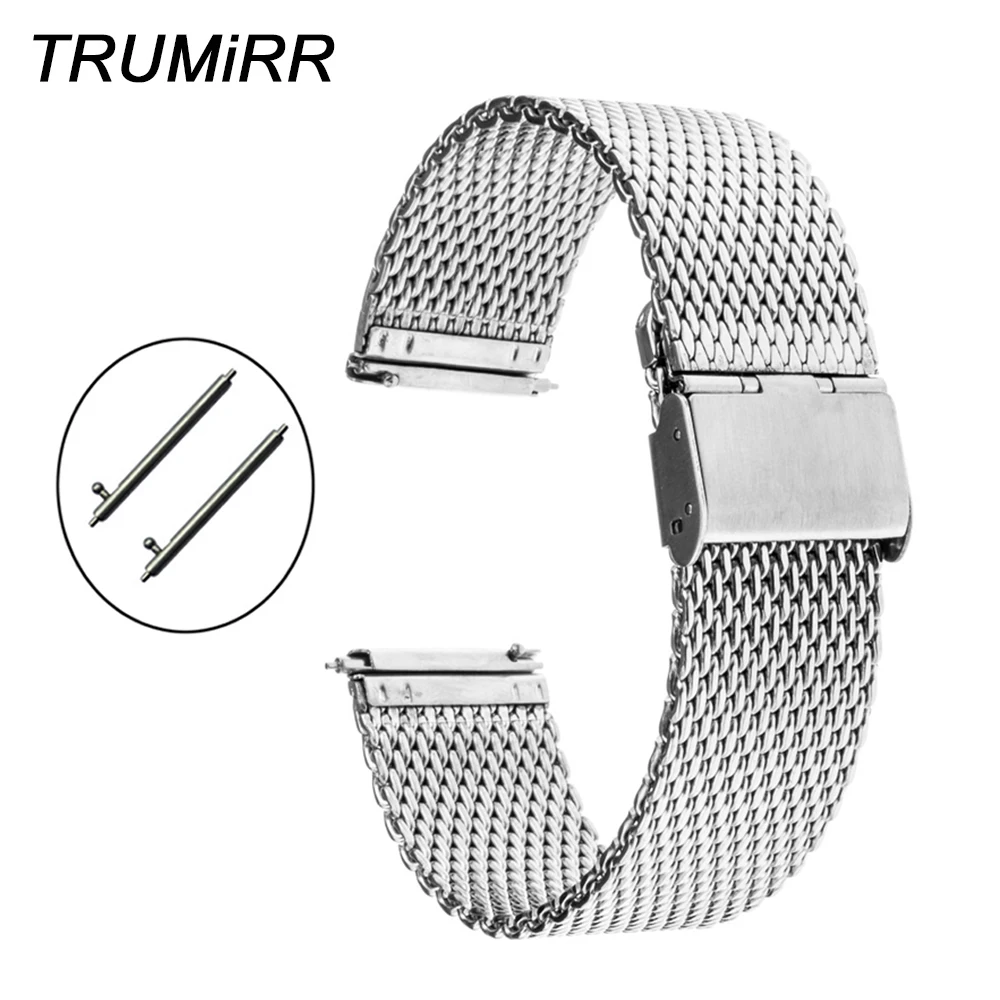 Ремешок Миланская петля для мужских и женских часов браслет из нержавеющей стали