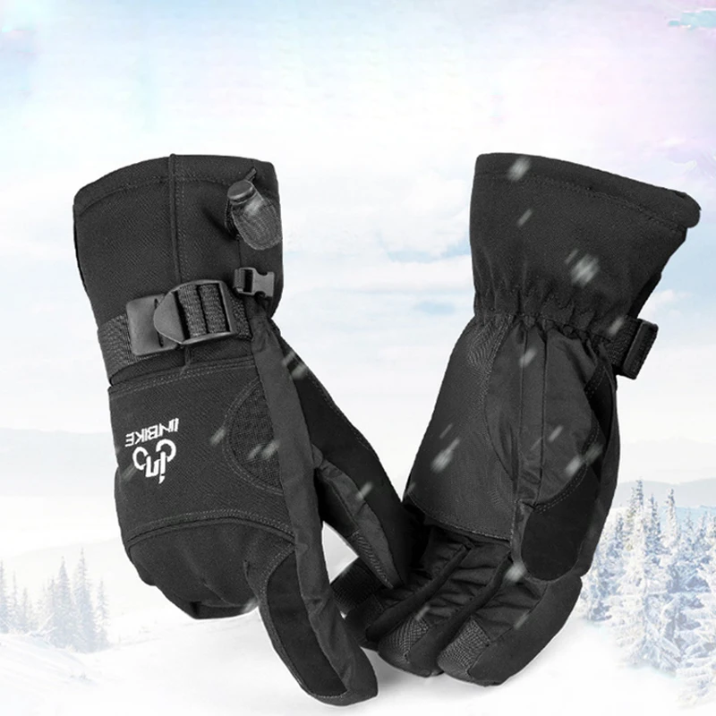 Зимние теплые перчатки, ветрозащитные толстые лыжные мужские термальные Снегоходы, сноуборд, Лыжный спорт, женские уличные перчатки для велоспорта, альпинизма, ручная одежда