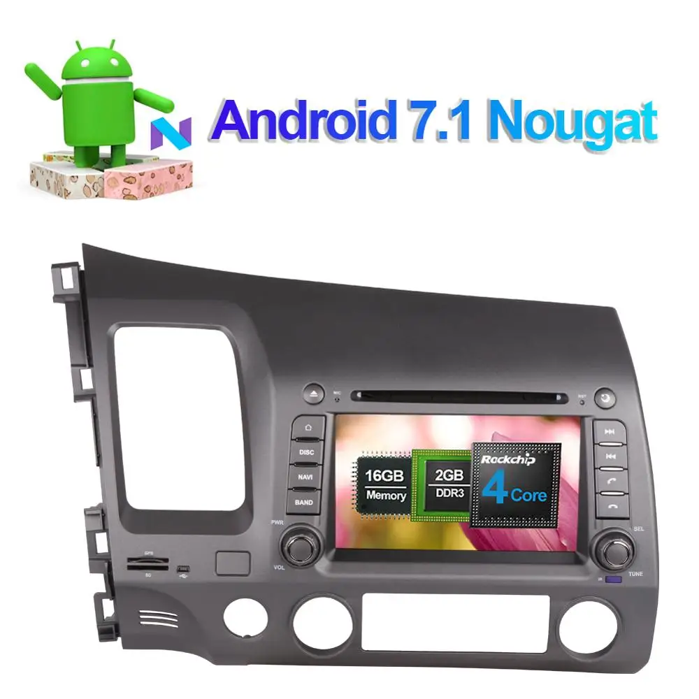 Cheap 4GB RAM Android 8.0 Octa Core Car GPS Navigation For Honda Civic Left Hand Driving 2006-2011 DVD Multimedia Player WIFI 3G 3