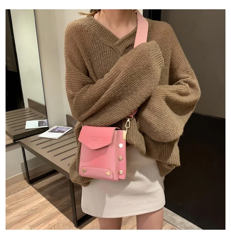 Yuhua, новые женские сумки, повседневная однотонная женская сумка, трендовая сумка-мессенджер, модная Корейская версия сумки через плечо