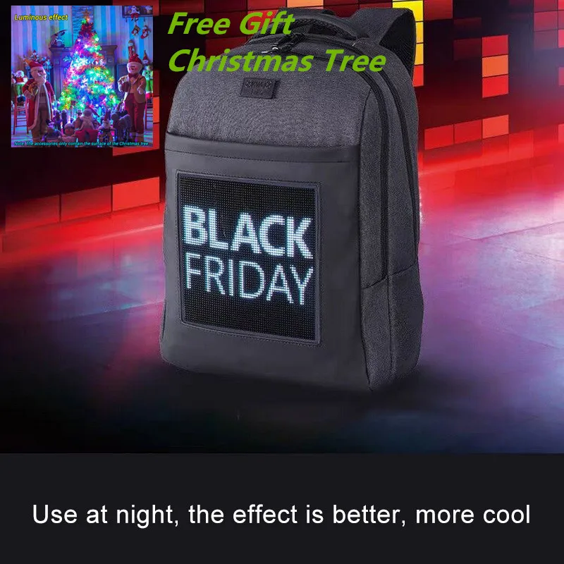 

Fashion LED Dynamic Backpack Highlights Personality Showing Text Picture Animation Wifi Control LED Backpack