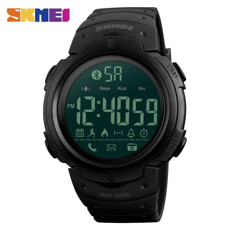 Bluetooth Calorie Pedometer Smart Watch SKMEI 1301 for Men LED Water Shock Proof Clocks Multifunction Electronic Digital Watches