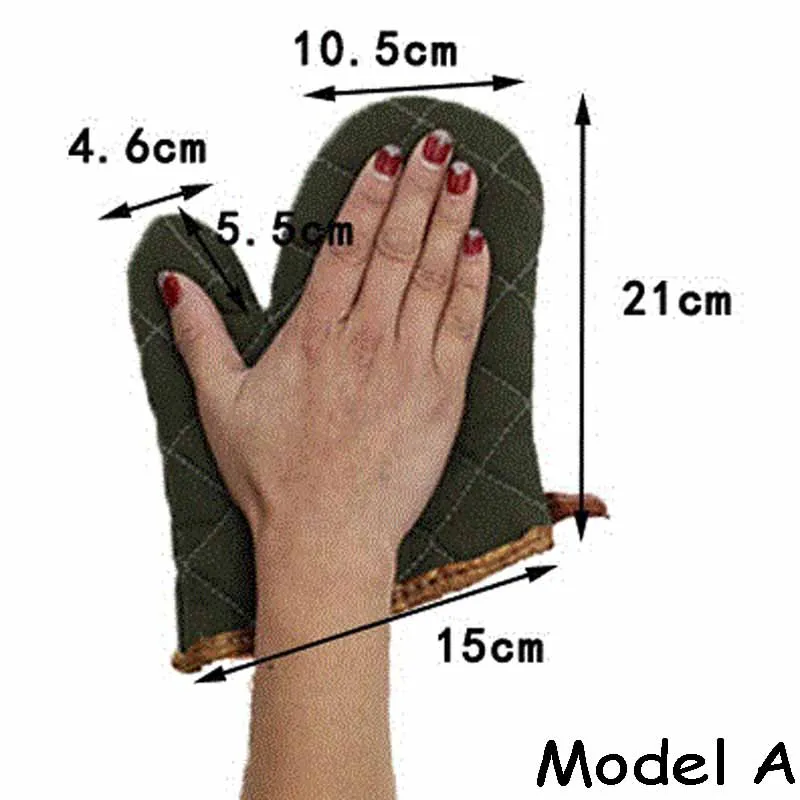 Thicken Microwave Gloves Atrovirens Oven Pot Holder Super Heat-resistant Baking Glove Cotton Cloth Kitchen Tools 500 Degree 1pcs
