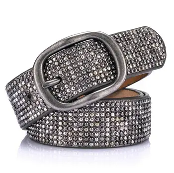 

Woman Metal Pin Buckle Leather Waistband Plate Punk Belt Female Wide Hiphop Rock Rivet Decorative Strap Waist Cinto Ceinture
