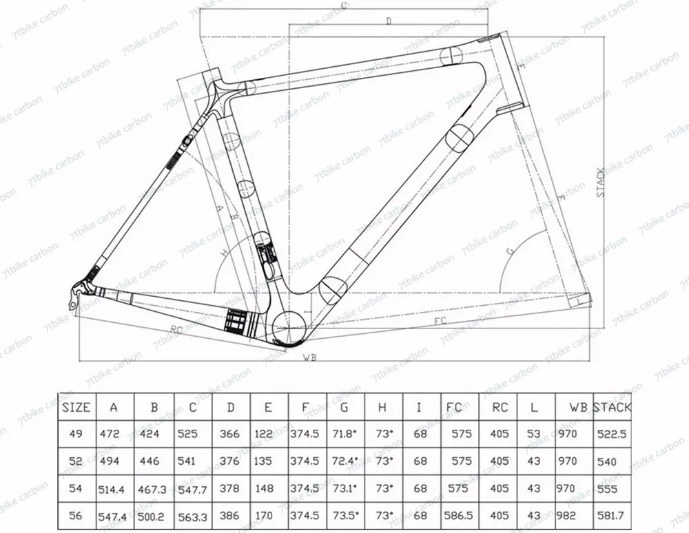 Clearance 7-TIGER Carbon Road bicycle carbon frame+seat post+clamp+headset+fork 6