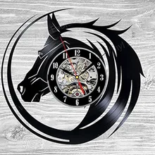 Pferd Geschenk Wanduhr Schallplatte Kunst Decor Vintage