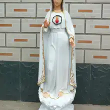 90 см Огромный-топ Christianism Мадонна домашней церкви декора религиозные Девы Марии керамики украшения Статуя
