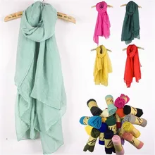 New Cotton Linen Scarf Solid Color Monochrome Candy Colored Silk Femme Scarf Women Gift Scarf Beautiful Scarves