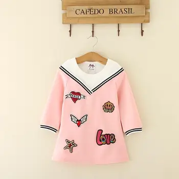 

Kids Girls Bow Dress Princess Girl Sequin Cartoon Long Sleeve Dress 2018 Party Wedding Vestidos Infant Children Clothes JN516-1