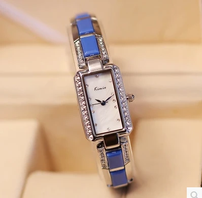 

KIMIO Brand Fashion Women Bracelet Watches Rectangle Dial Ladies Clock Luxury Quartz Watch Ceramics Women Watch Relogio Feminino