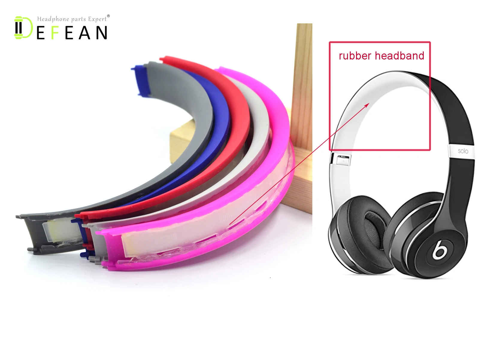 

Defean Rubber headband cushion head hoops part for SOLO2 / SOLO 2.0 WIRELESS headphones