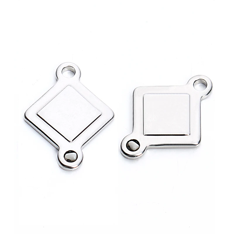 New 20pcs/lot 12*16mm Stainless Steel Metal Charms Connector For