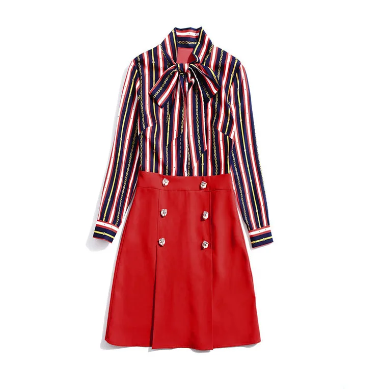 Bow Automne Rayé Robes 2018 Patchwork Nouvelle Imprimer ul003 Arrivée aqCxwwEUtX