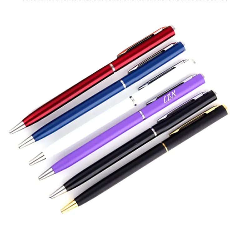 LZN шариковые ручки Офисные принадлежности Школьные Красочные оригинальные металлические ручки для Buisness рекламные Выгравированные логотип компании/имя бесплатно
