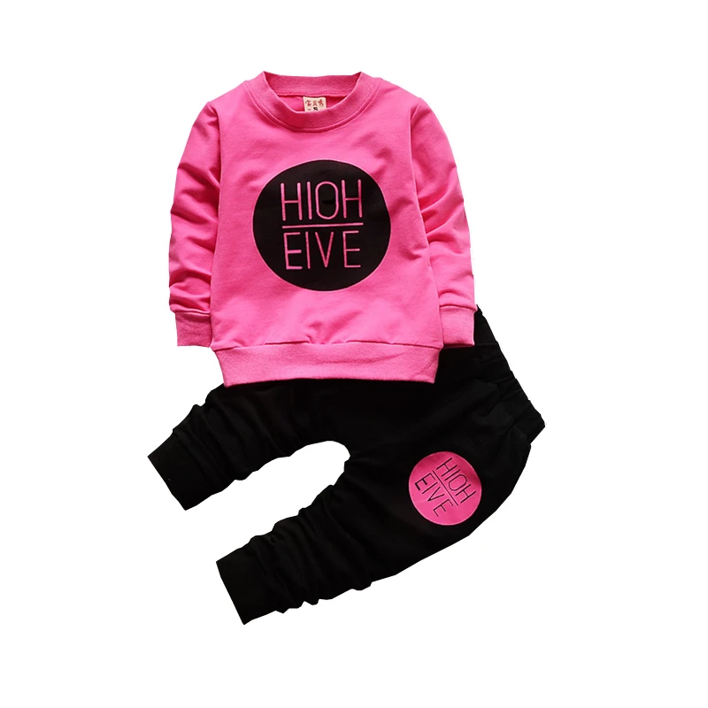 

Spring Autumn Children Clothes Sets Baby Girls Boys Letter Printing T Shirt Pants 2pcs Fashion Sports Cotton Infant Kids Suits