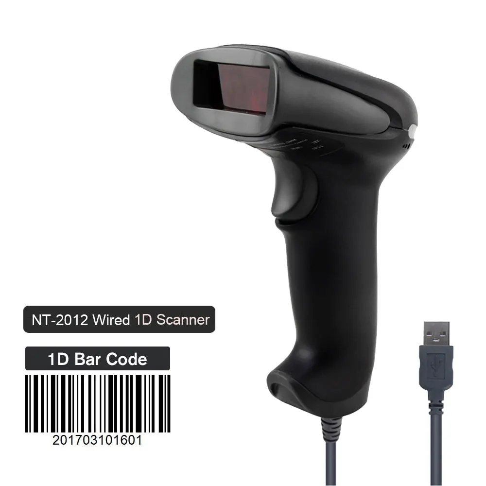 NETUM NT-1698W Ручной беспроводной сканер штрих-кода и NT-1228BL Bluetooth 1D/2D QR считыватель штрих-кода PDF417 для IOS Android IPAD - Цвет: NT-2012 Wired 1D