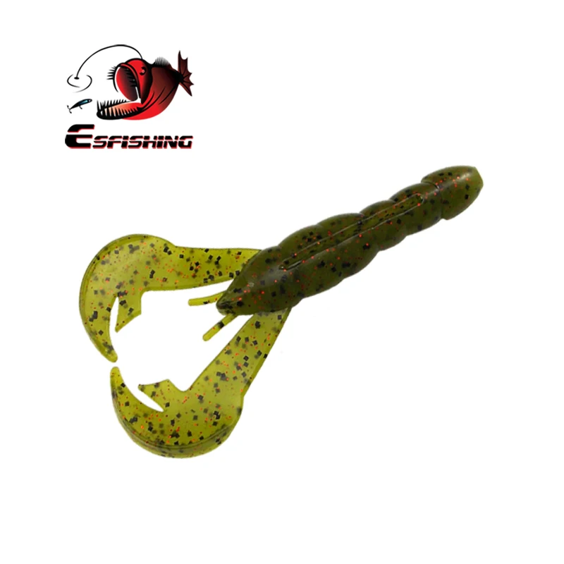 ESFISHING новую приманку Craw Rage хвост 10 см 8g 6 шт. мягкий силиконовый Карп Рыболовная