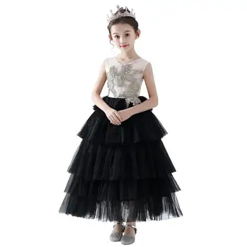 

2019 New Children Girls Mesh Tutu Princess Dresses Kids Dresses For Girls Wedding Birthday Party Baby Girl Clothes Vestidos F07