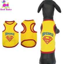Dogbaby для домашних животных собак Жилет «Супермен», «Бэтмен», одежда с принтом в виде собак Щенок хлопковая летняя футболка для собак с печатным рисунком из дышащего материала; крутая рубашка для кошки