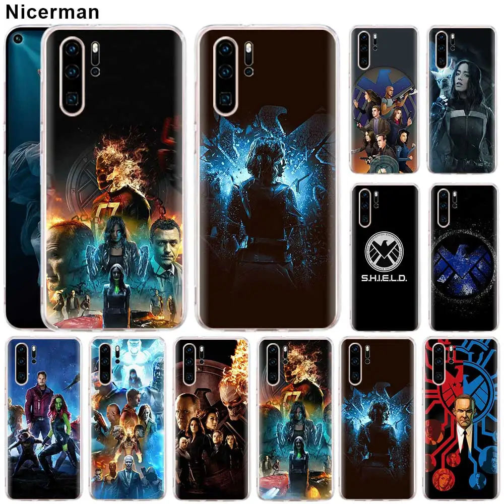 

Agents of SHIELD TPU Soft case for Huawei P30 P20 Pro P30 P20 Lite P10 P9 Lite P Smart Plus Clear silicone cover