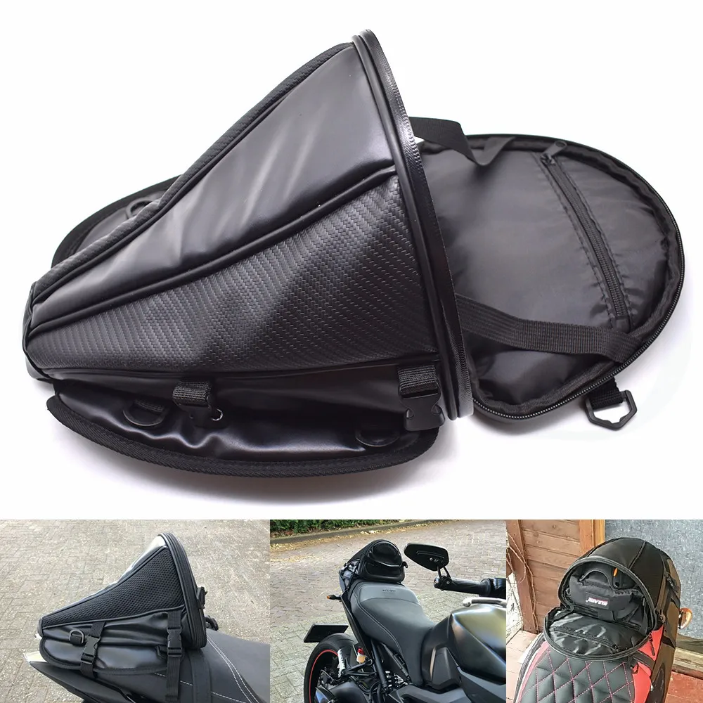 

New carbon fiber color motorcycle tail bag seat backpack handbag For Suzuki Vstrom 650 SFV650 GSR600 GSR750 GSXR600 GSXR750