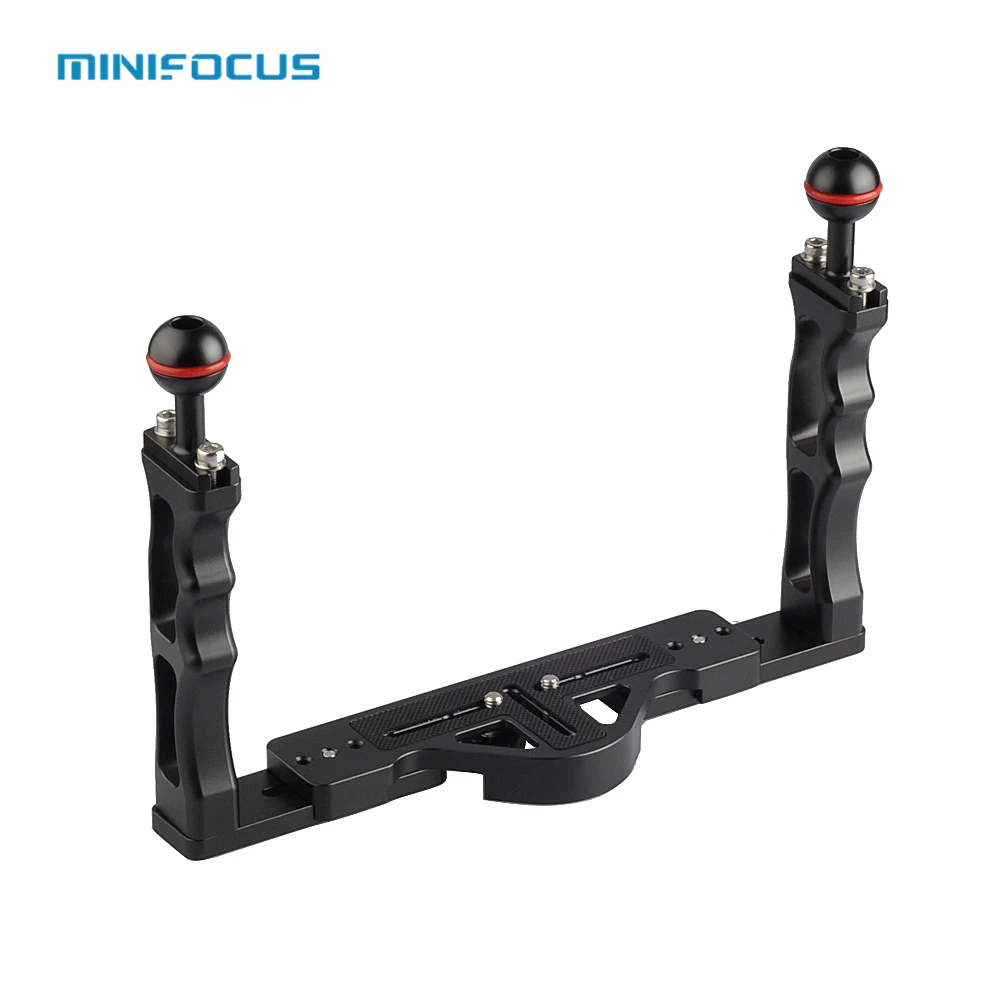 Aluminium Diving Double Handle Tray Bracket for Underwater Camera Housings Dual Handheld Hand Grip Holder Video Stabilizer | Электроника
