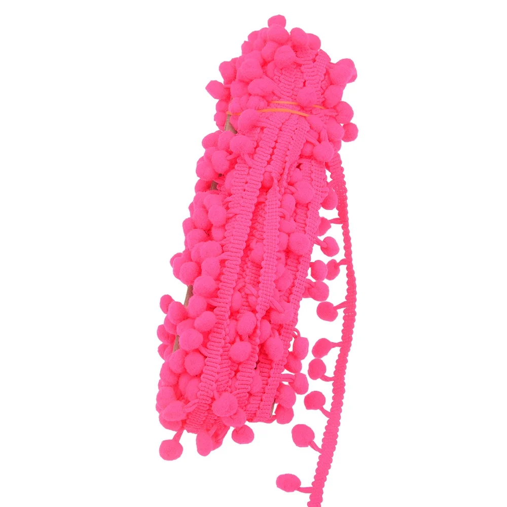 10 ярдов/рулон небольшой помпон 1,5 см* 10 ярд кружева неэластичный ободок повязка для волос аксессуары для одежды аксессуары для волос аксессуары для одежды - Цвет: Rose