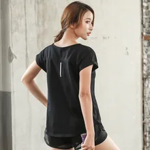 Женские футболки для йоги высокоэластичный облешающий спортивный костюм футболка быстросохнущая Для Бега Спортзала фитнеса дышащие спортивные топы для йоги свободные