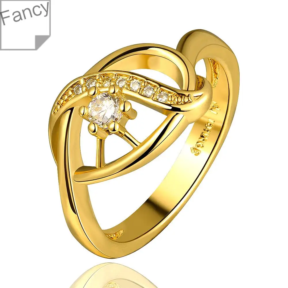 Кольцо покрытием Золотое кольцо Мода Jewelry инкрустированный Woemen ювелирные