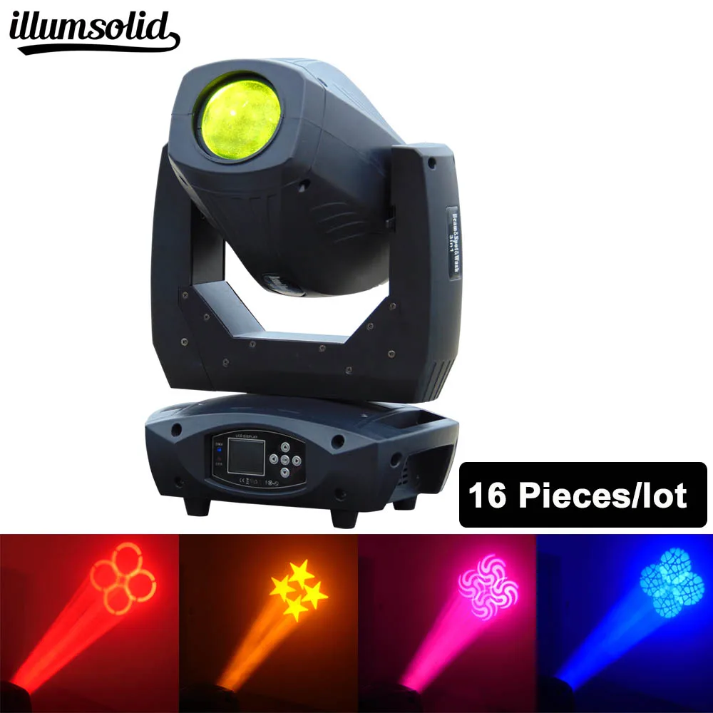 

16pcs/lot LED Zoom Wash 200W Color with Rotation Gobo Function DMX Stage LED Moving Head Wash Light Good for DJ