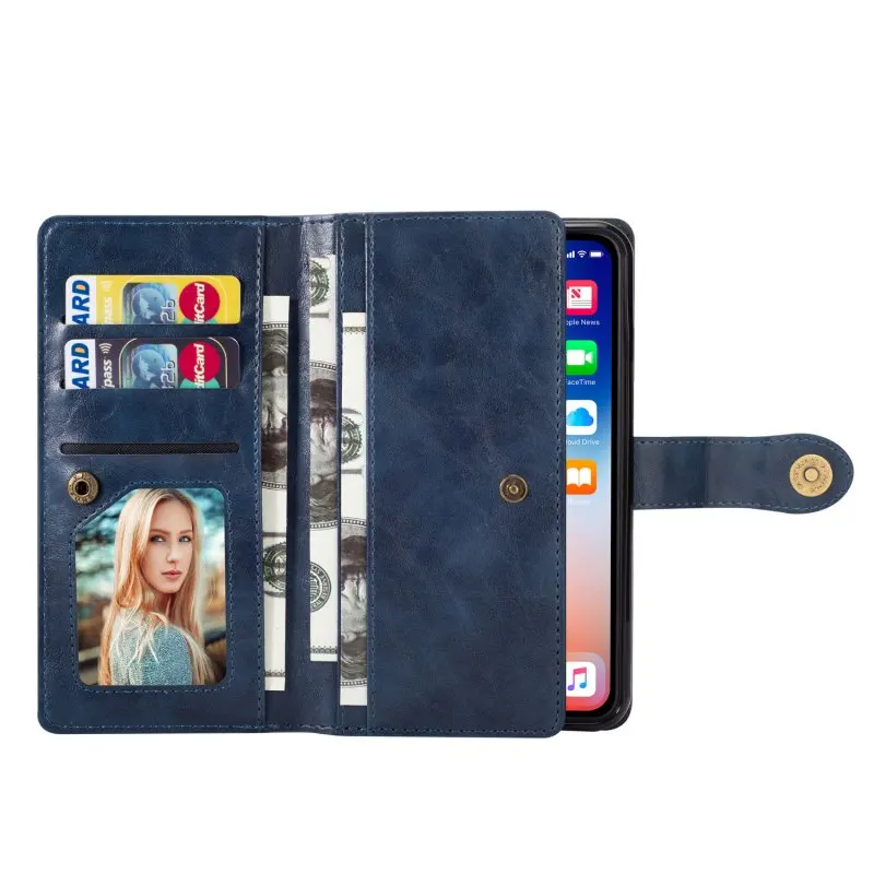 Wallet Case for iPhone XS Case Leather Vintage Flip Cover for iPhone 6 6s 7 8 Plus X XR XS Max Cases Card Holder Multi Function (16)