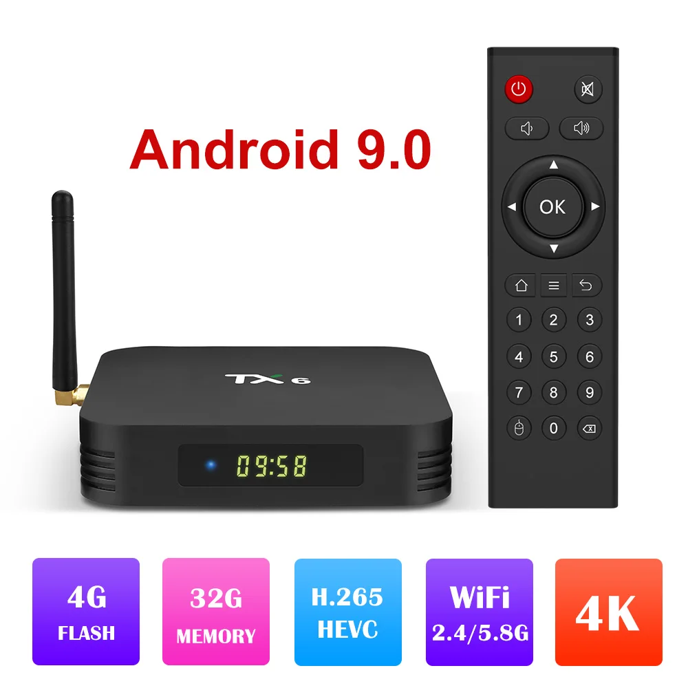 Buy DQiDianZ Tanix TX6 Smart TV Box Android 9.0 4K 4GB