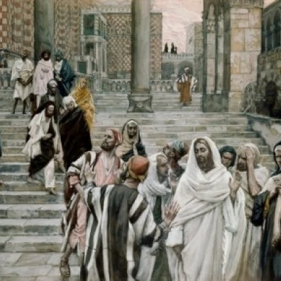 Disciples Admire the Buildings of the Temple  James Tissot (1836-1902 French) Poster Print (24 x 36)