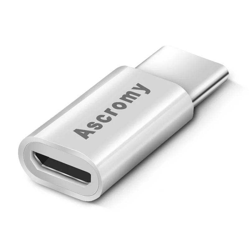 Ascromy Type C to Micro USB Adapter For Xiaomi Mi 8 A2 Mix 3 Mi8 SE Huawei P20 lite Honor 10 Pocophone F1 USB C Type-C Converter - Цвет: 1PCS type C adapter