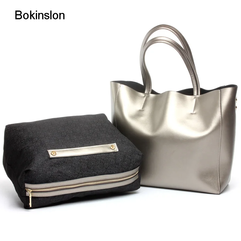 

Bokinslon Women Shoulder Bags New Fashion PU Leather Woman Handbag Bags Solid color Elegant Female Bag Large Capacity